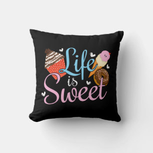 Coussin La vie de gourmand est douce Citation de cuisson -