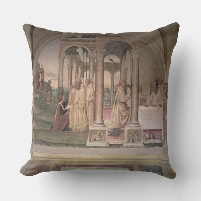 Coussin La vie de St Benoît (fresque) (détail) 3 (Recto)