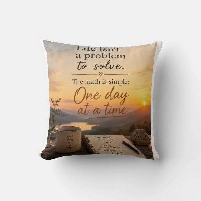 Coussin La vie, des maths simples, un jour à la fois (Recto)