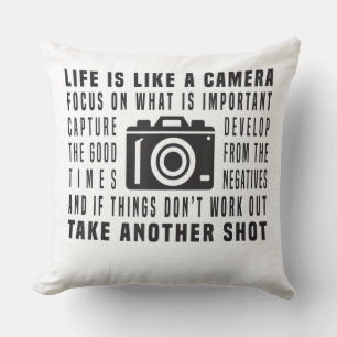 Coussin La Vie Du Photographe Est Comme Une Caméra Photogr