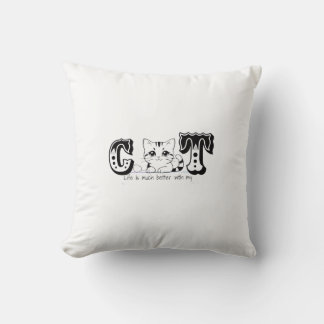 Coussin "La vie est bien meilleure avec mon chat – Design