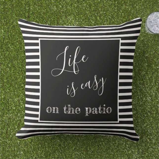 Coussin La Vie Est Facile Citer Personnalisé Nom De Famill (Herbe)