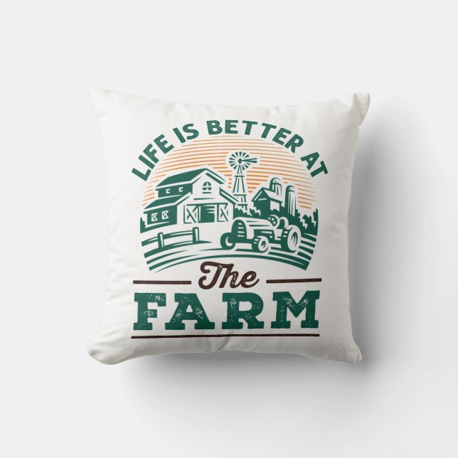 Coussin La Vie Est Meilleure À La Ferme (Recto)