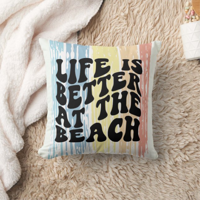 Coussin La vie est meilleure à la plage (Couverture)