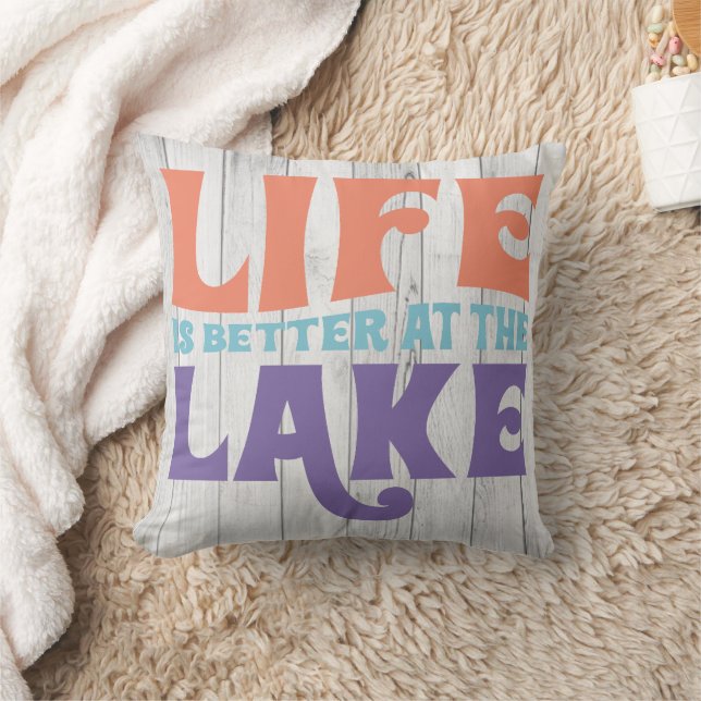 Coussin La Vie Est Meilleure Au Lac (Couverture)