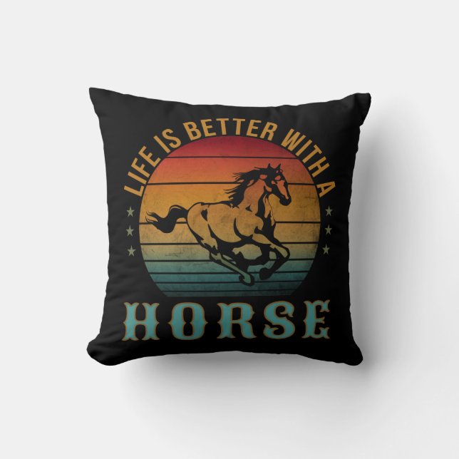 COUSSIN LA VIE EST MEILLEURE AVEC UN CHEVAL (Recto)