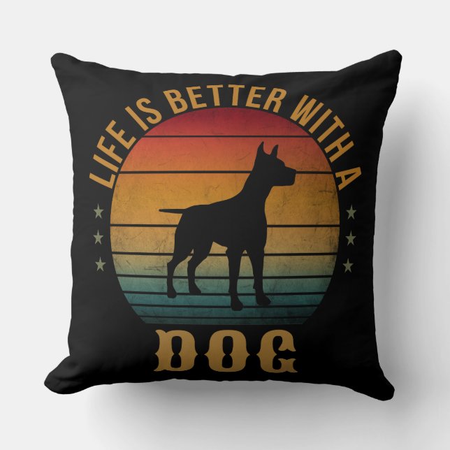 COUSSIN LA VIE EST MEILLEURE AVEC UN CHIEN (Recto)