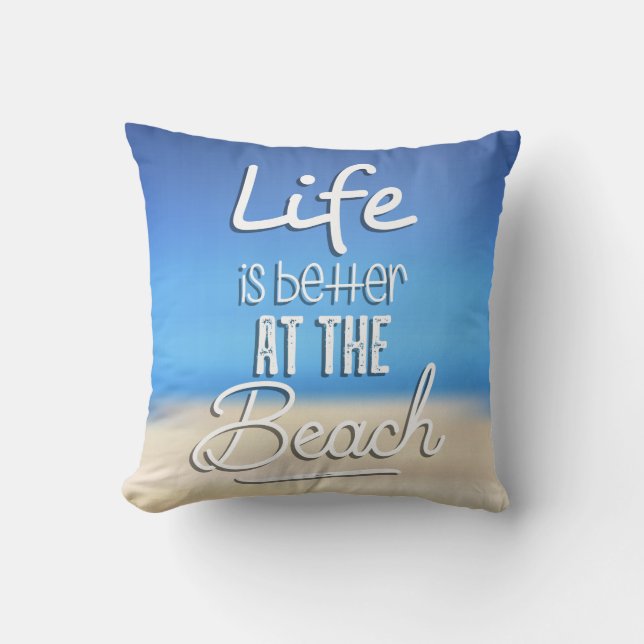 Coussin La Vie Est Mieux À La Plage (Recto)