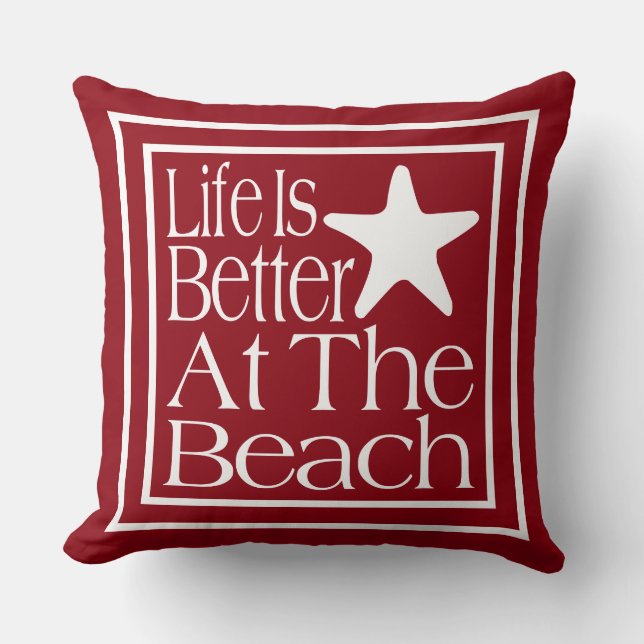 Coussin La Vie Est Mieux À La Plage (Recto)
