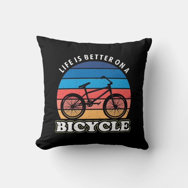 Coussin La Vie Est Mieux À Vélo (Recto)