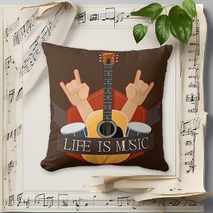 Coussin La vie est musique