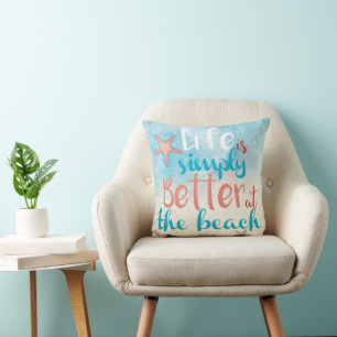 Coussin La vie est simplement meilleure au carreau de la