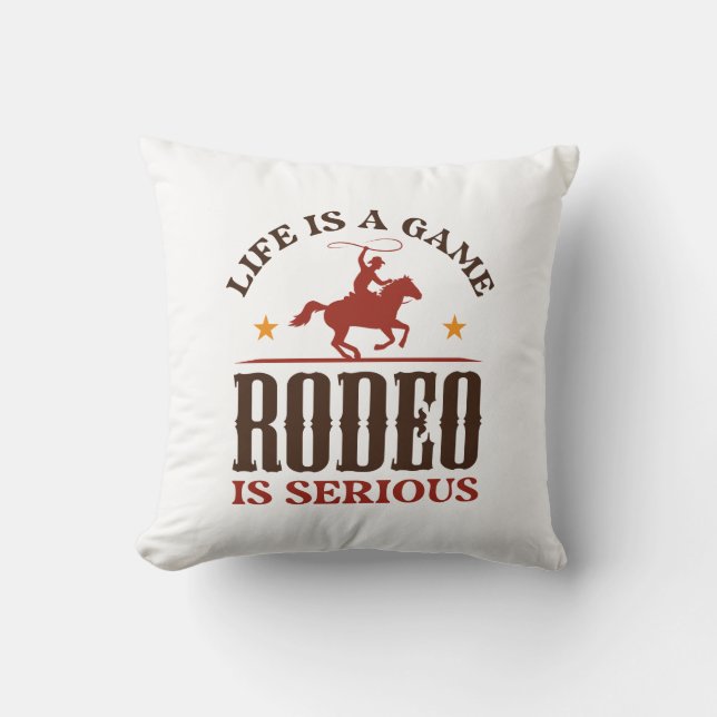 Coussin La Vie Est Un Jeu Le Rodéo Est Grave (Recto)