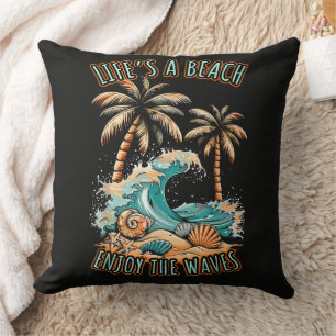 Coussin La vie est une plage Vacances d'été Plage tropical