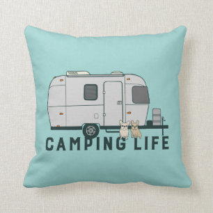 Coussin La vie heureuse de camping avec les Français