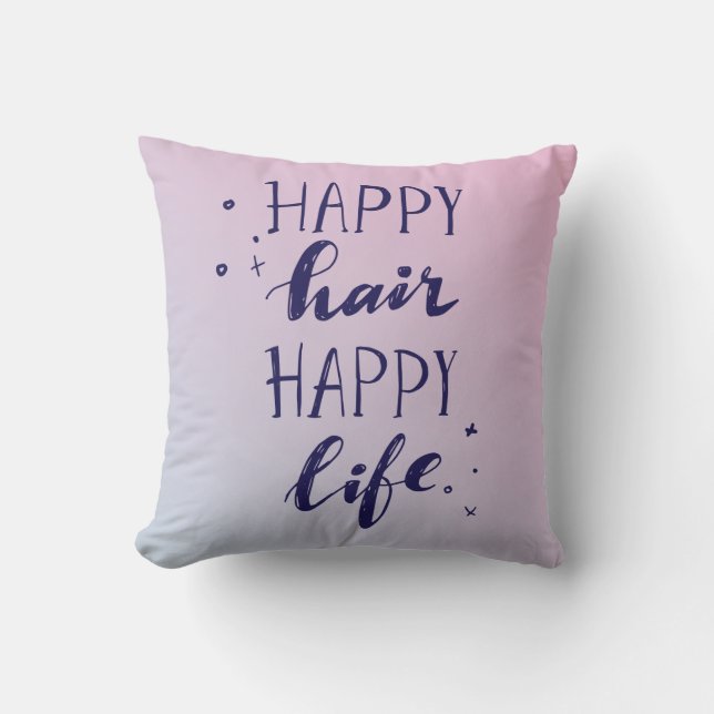 Coussin La vie heureuse de cheveux heureux (Recto)