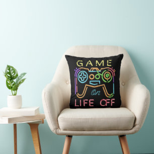 Coussin La vie hors des bandes néon