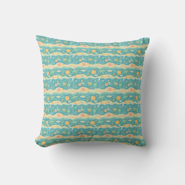 Coussin La vie insulaire est synonyme de vie de plage (Recto)