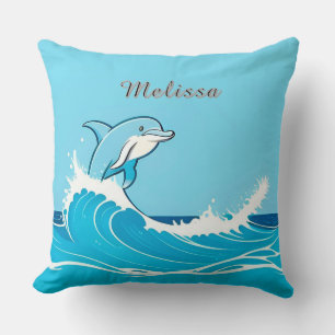 Coussin La Vie Marine Dauphin Heureux Pour Intérieurs Côti