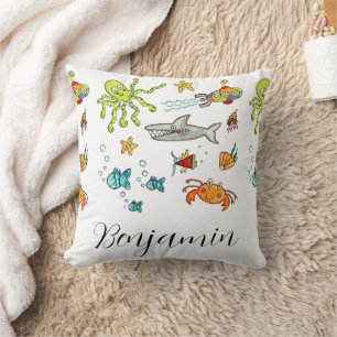 Coussin La vie marine personnalisée sous la mer