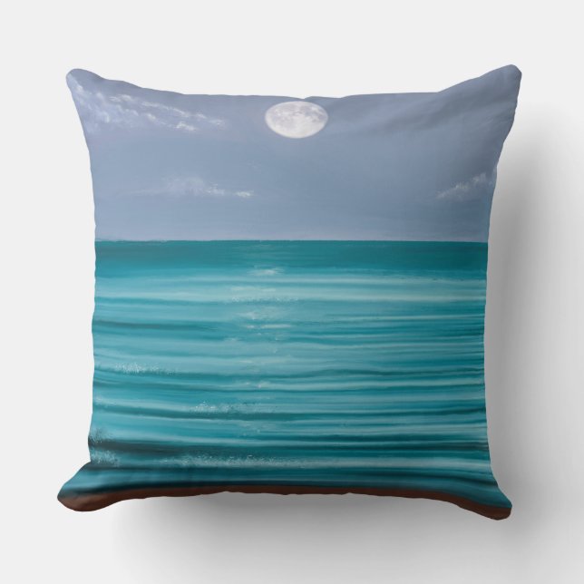 Coussin La vie n'est pas parfaite Montée de Lune sur la me (Recto)