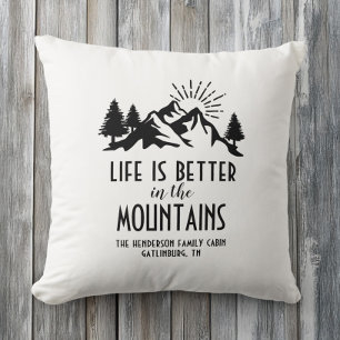 Coussin La vie rustique est meilleure dans les montagnes s