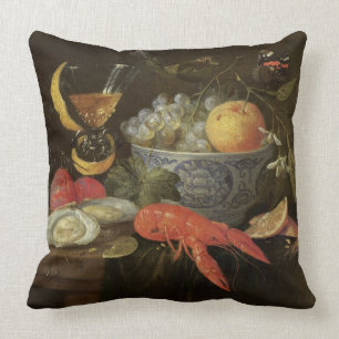 Coussin La vie toujours avec le fruit et les mollusques et