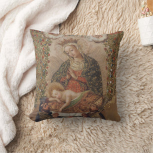 Coussin La Vierge adorant le Christ Enfant Noël