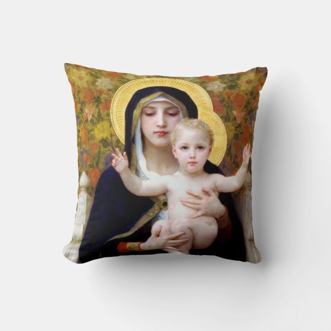 Coussin La Vierge au lys, Bouguereau (Recto)