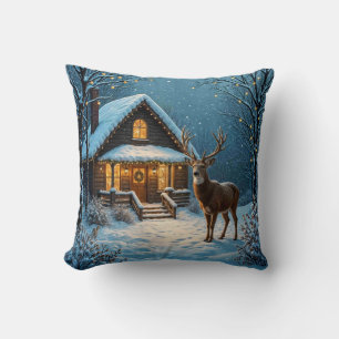 Coussin La visite de Noël enneigée de Big Buck