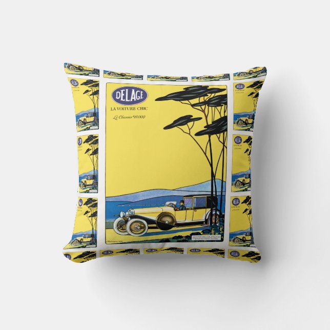 Coussin La Voiture de ~ de Delage chic (Recto)