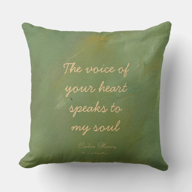 Coussin La Voix De Votre Coeur Jetez L'Oreiller - Vert (Recto)