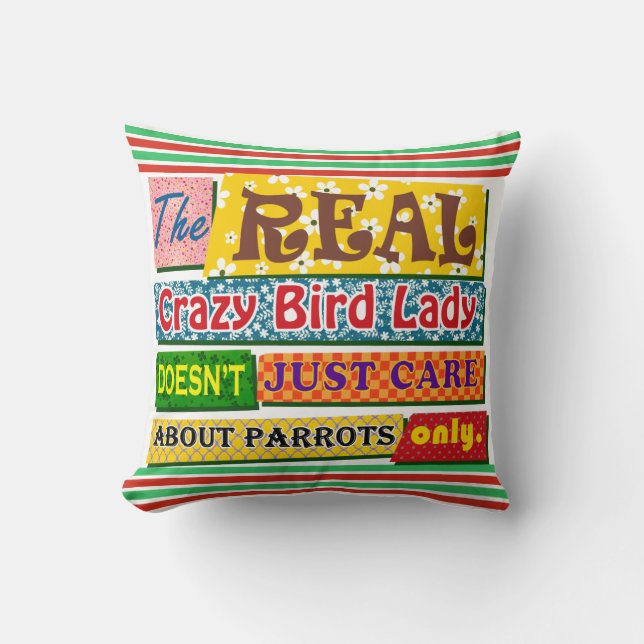 Coussin La vraie dame folle d'oiseau (Recto)