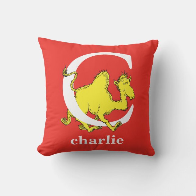 Coussin L'ABC de Dr Seuss : Lettre C - Blanc | Ajoutez vot (Recto)