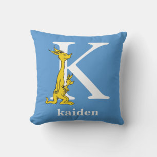 Coussin L'ABC de Dr Seuss : Lettre K - Blanc Ajoutez vot