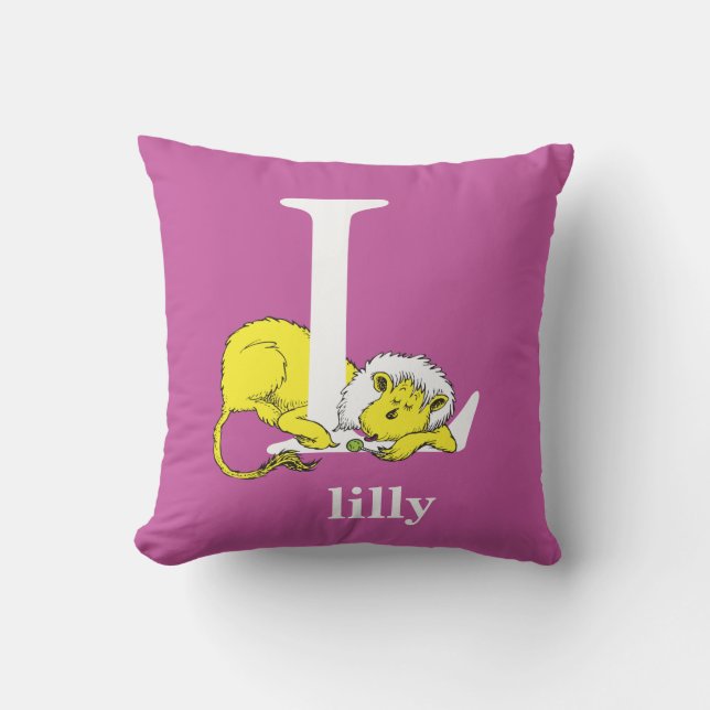 Coussin L'ABC de Dr Seuss : Lettre L - Blanc | Ajoutez vot (Recto)