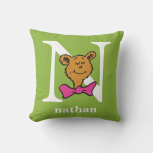 Coussin L'ABC de Dr Seuss : Lettre N - Blanc Ajoutez vot