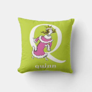Coussin L'ABC de Dr Seuss : Lettre Q - Blanc Ajoutez vot