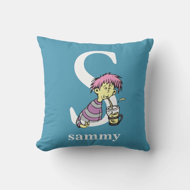 Coussin L'ABC de Dr Seuss : Lettre S - Blanc | Ajoutez vot (Recto)