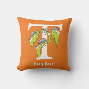 Coussin L'ABC de Dr Seuss : Lettre T - Blanc Ajoutez vot