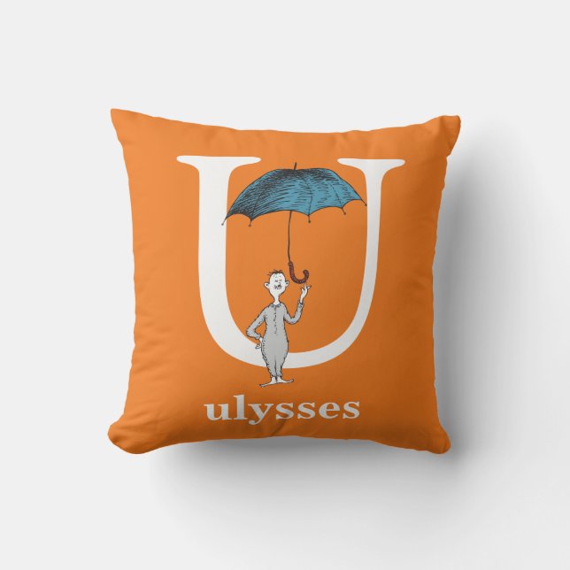 Coussin L'ABC de Dr Seuss : Lettre U - Blanc | Ajoutez vot (Recto)