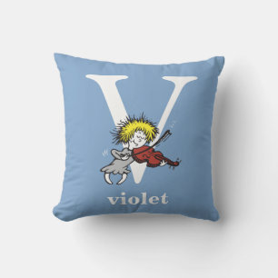 Coussin L'ABC de Dr Seuss : Lettre V - Blanc Ajoutez vot