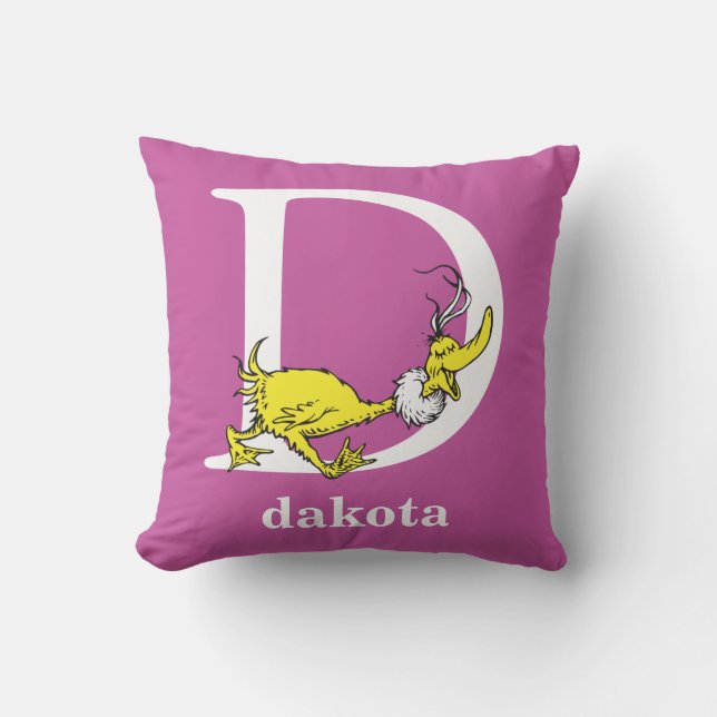 Coussin L'ABC du Dr Seuss : Lettre D - Blanc | Ajoutez vot (Recto)