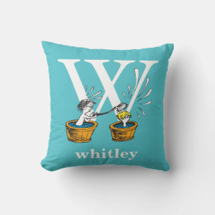 Coussin L'ABC du Dr Seuss : Lettre W - Blanc Ajoutez vot