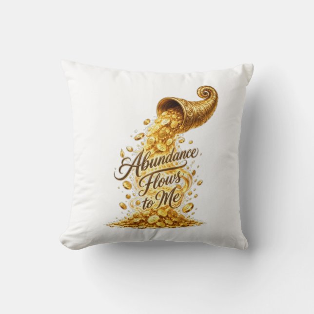Coussin « L'abondance coule vers moi » (Recto)