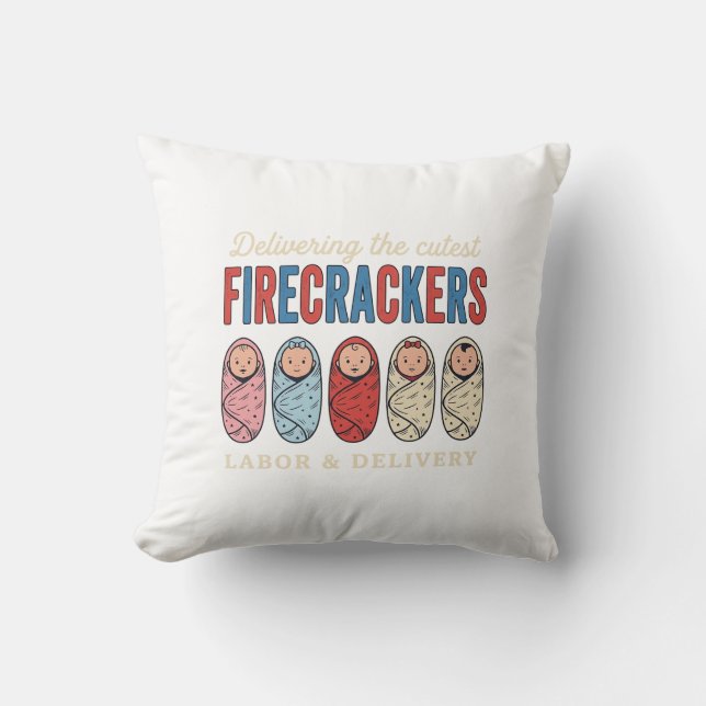 Coussin Laboratoire & Accouchement Pétards Infirmière Mign (Recto)