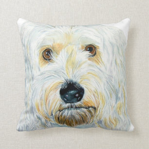 Coussin Labradoodle blanc
