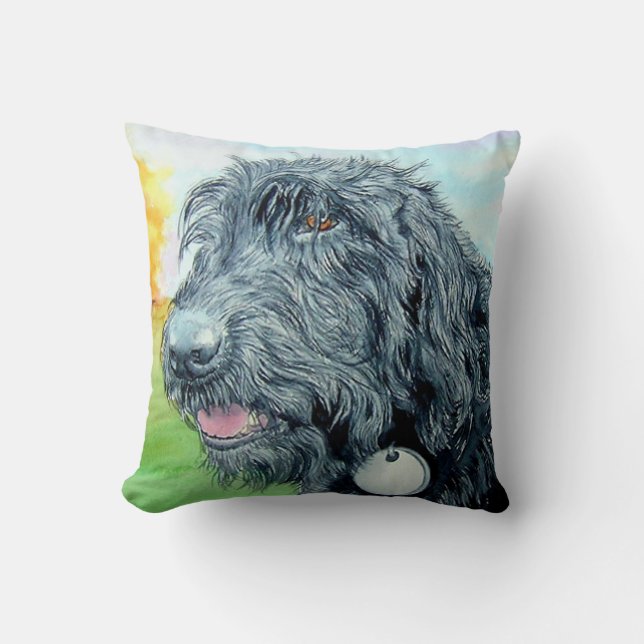 Coussin Labradoodle noir (Recto)