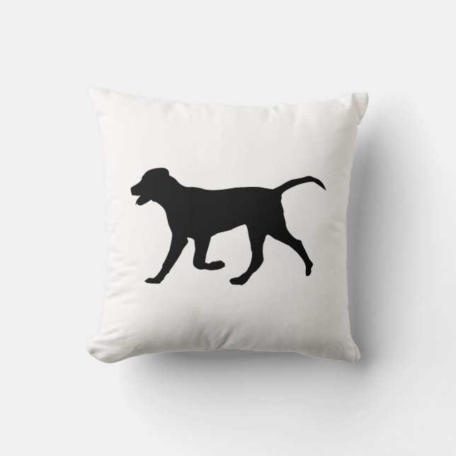 Coussin Labrador Black Running Lab Silhouette (Recto)