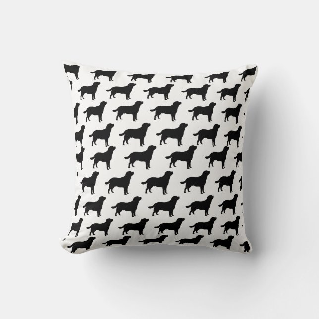 Coussin Labrador Black Silhouette Motif du laboratoire per (Recto)